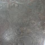 Silver-plated copper tray, on three legs