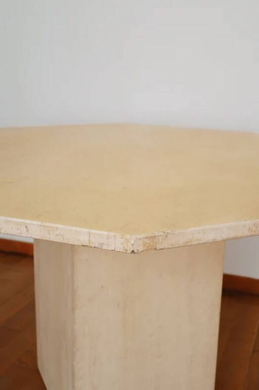 Dining table in travertine, 1970