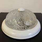 Metal and chiseled glass suspension ceiling light