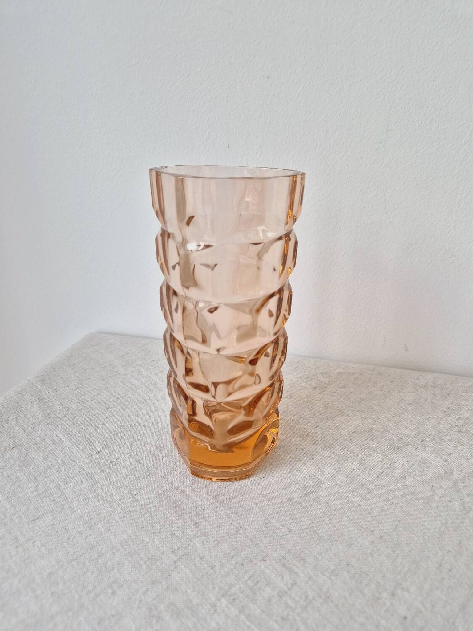 Glass vase 'Rosaline' Art Deco style '60s - Vintage Luminarc