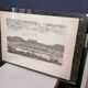 Gravure ancienne architecture et jardin