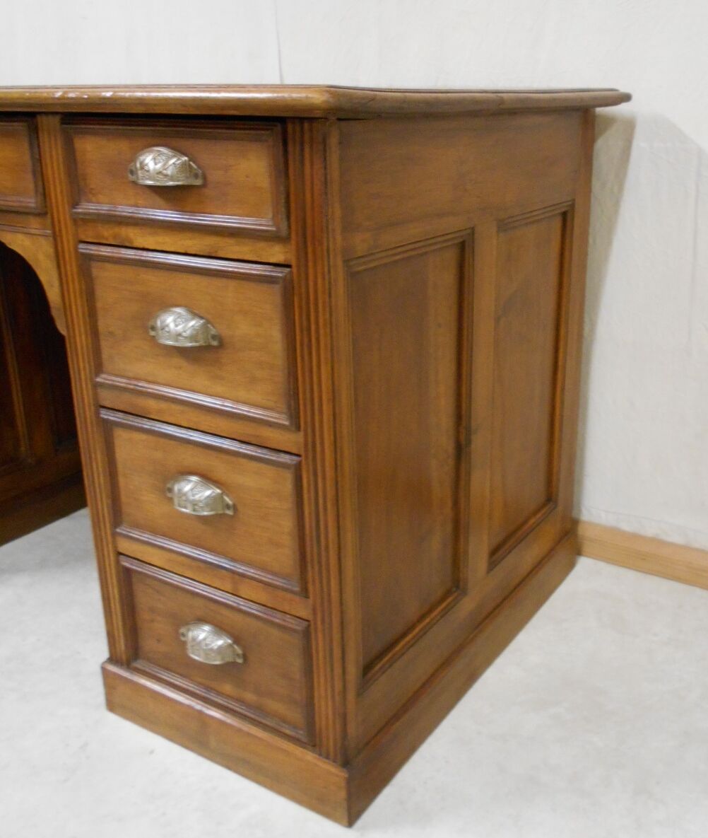 Coffered walnut desk