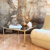 Bamboo coffee table in brass