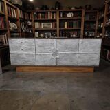 Vintage brutalist wooden sideboard / chest of drawers / buffet