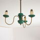 Chandelier in ceramic and brass Saint-Clement 40s
