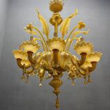 Large Venetian Murano Glass Chandelier 10 Lights 1950’s
