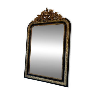 Superb Napoleon III mercury mirror – 115 cm – original gilding – X