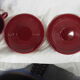 Pair of burgundy red cups with concentric streaks - Saint-Clément - 50s