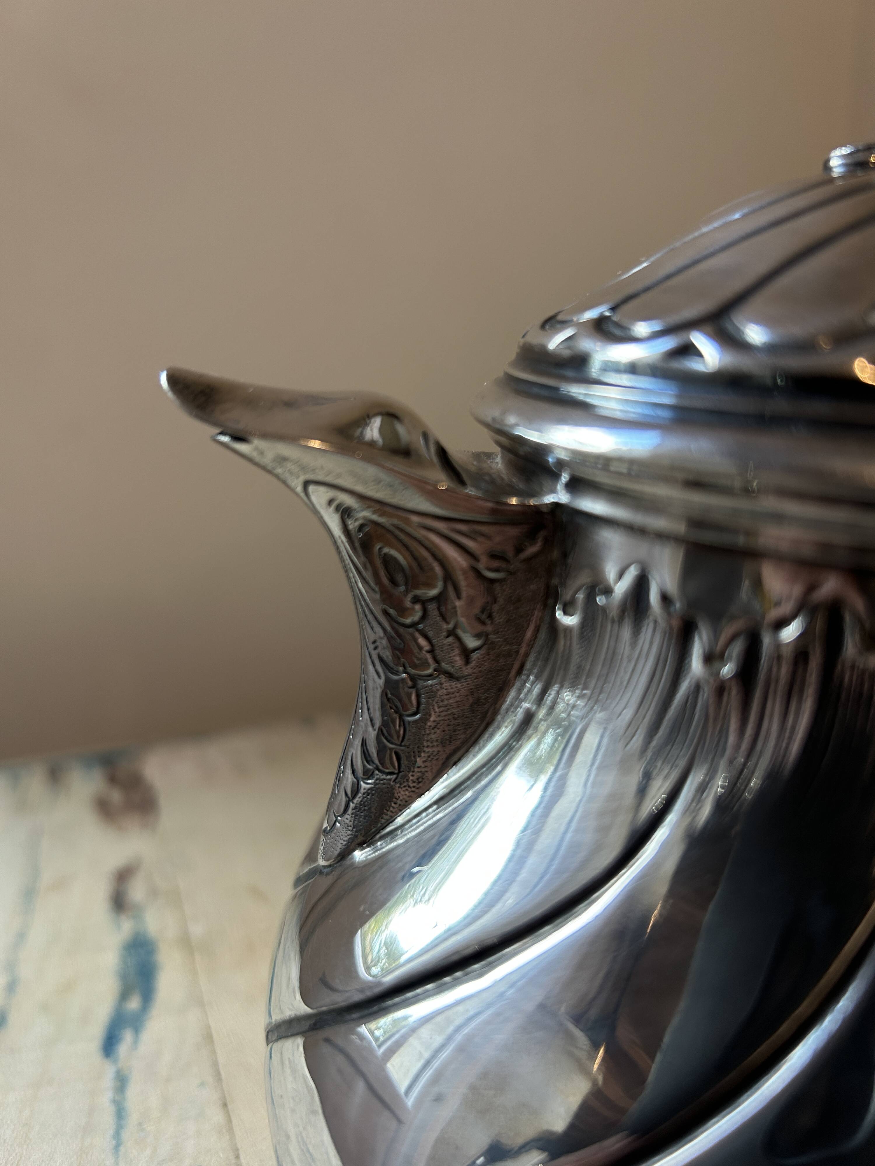 Antique solid silver teapot – Lucien Gruhier – Minerva 1st standard