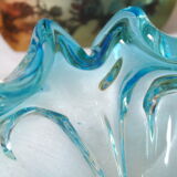 Empty pocket corolla in vintage azure blue Murano glass