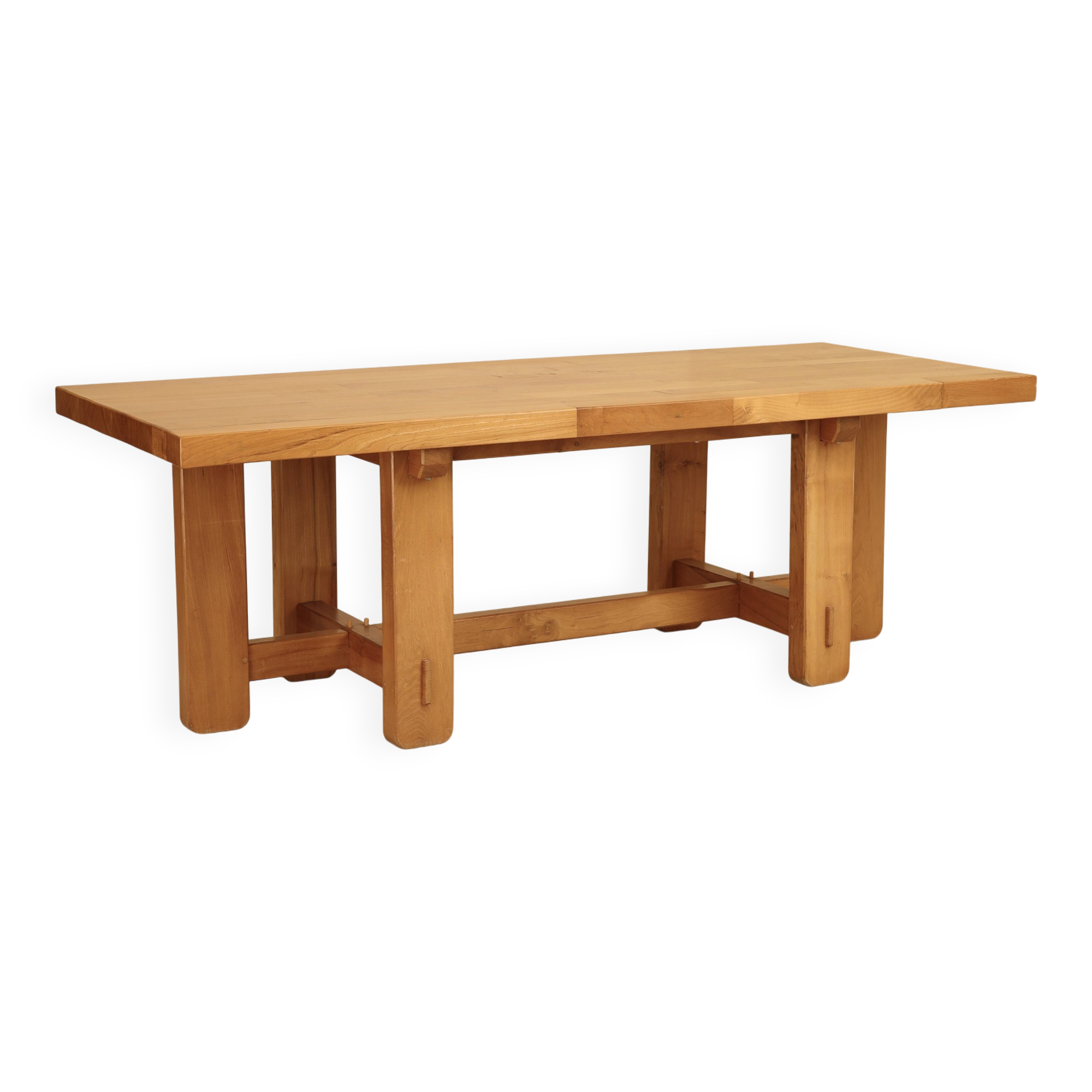 Table en orme massif, Maison Regain, France, 1980
