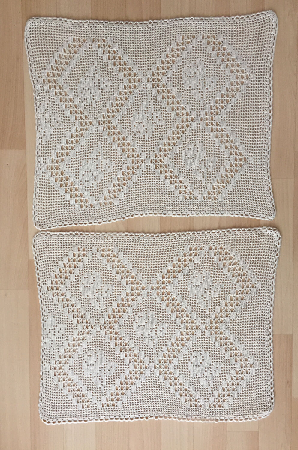 2 large crochet doilies