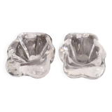 Crystal salt and pepper shakers signed Daum France; antique french