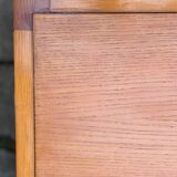 Vintage coffee table in solid elm from the 1970s.