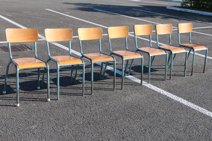Set of school chairs by Mullca