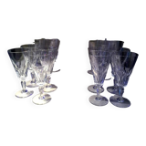 Suite of 16 champagne flutes in baccarat crystal carcassonne model