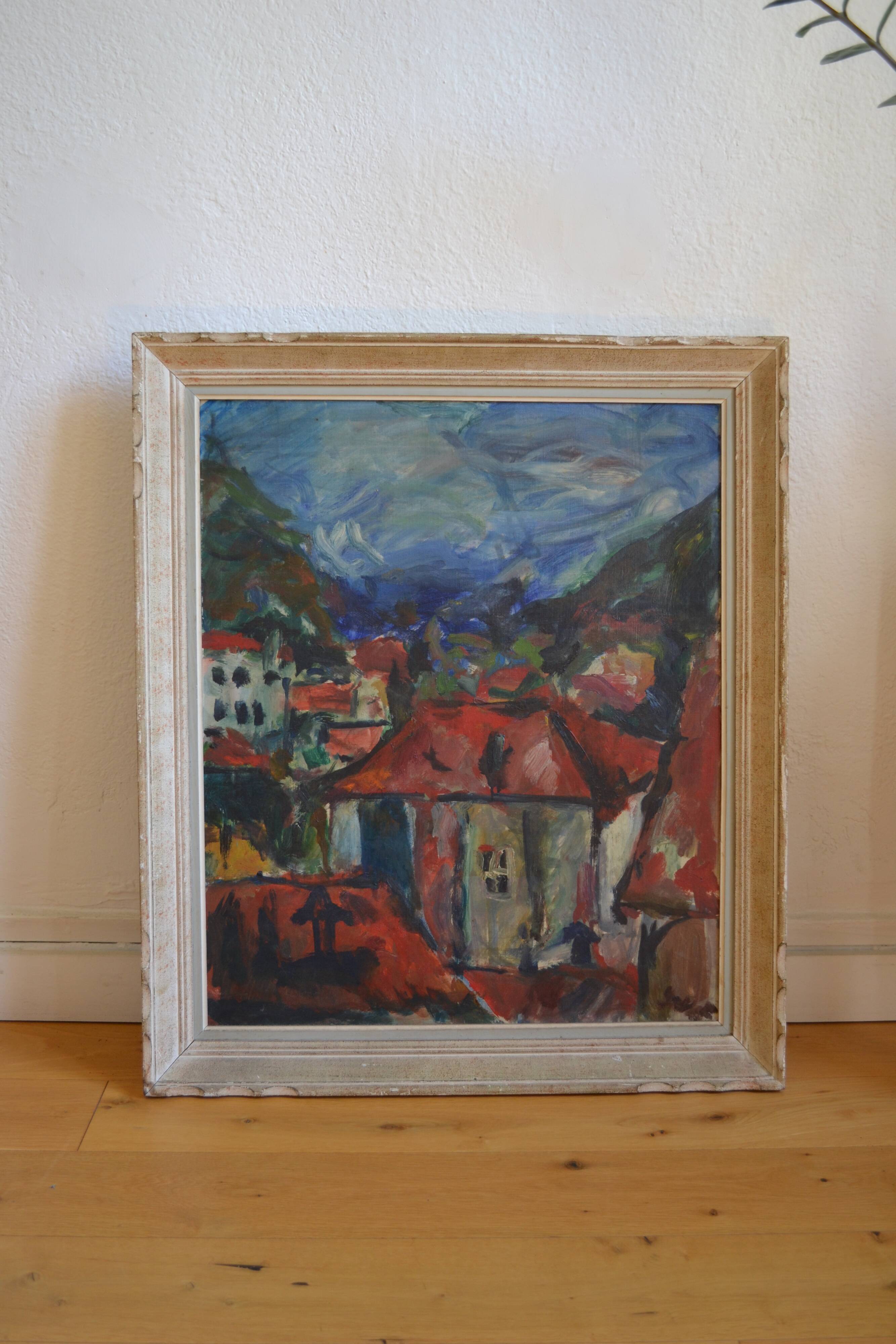 Georges Mathieu Yassef (1943-2024) landscape painting HST
