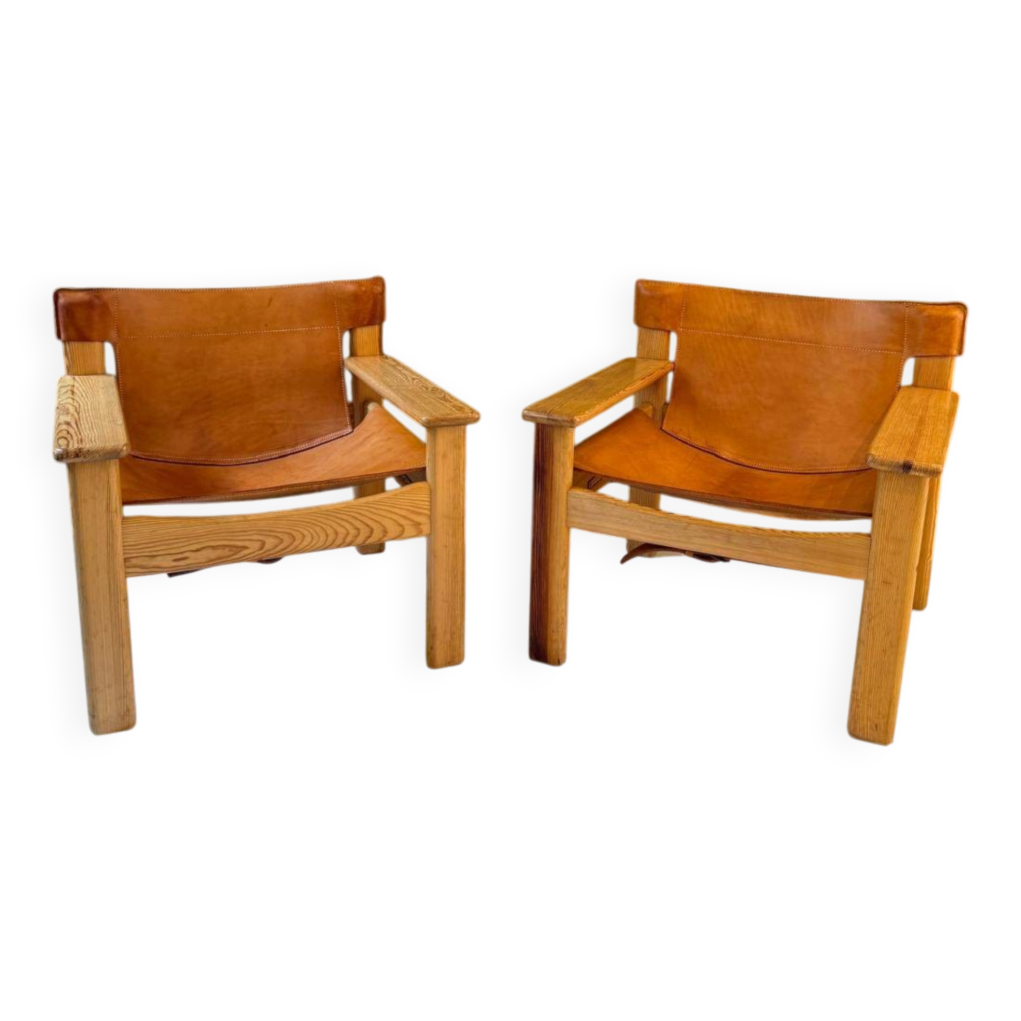 Natura armchair in pine and leather - Karin Mobring for Ikea, 1970