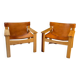 Natura armchair in pine and leather - Karin Mobring for Ikea, 1970