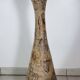 Large La Roue Vallauris ceramic vase, French, beige flower decor, 1975