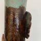 Artist's vase in glazed ceramic – abstract sculptural face