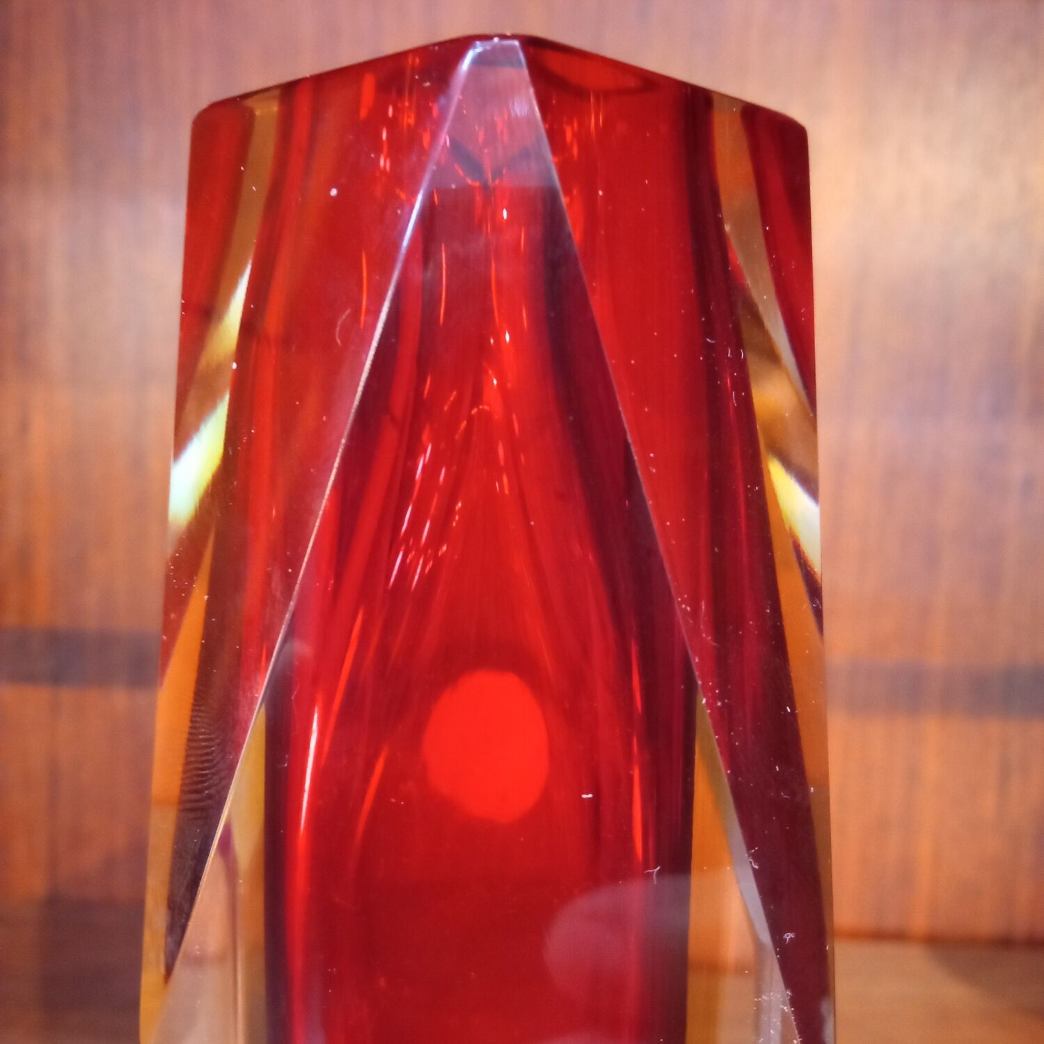 Red vase Flavio Poli Murano