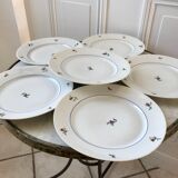 Set of 6 Czech flat plates made in France registered model 50s-60s