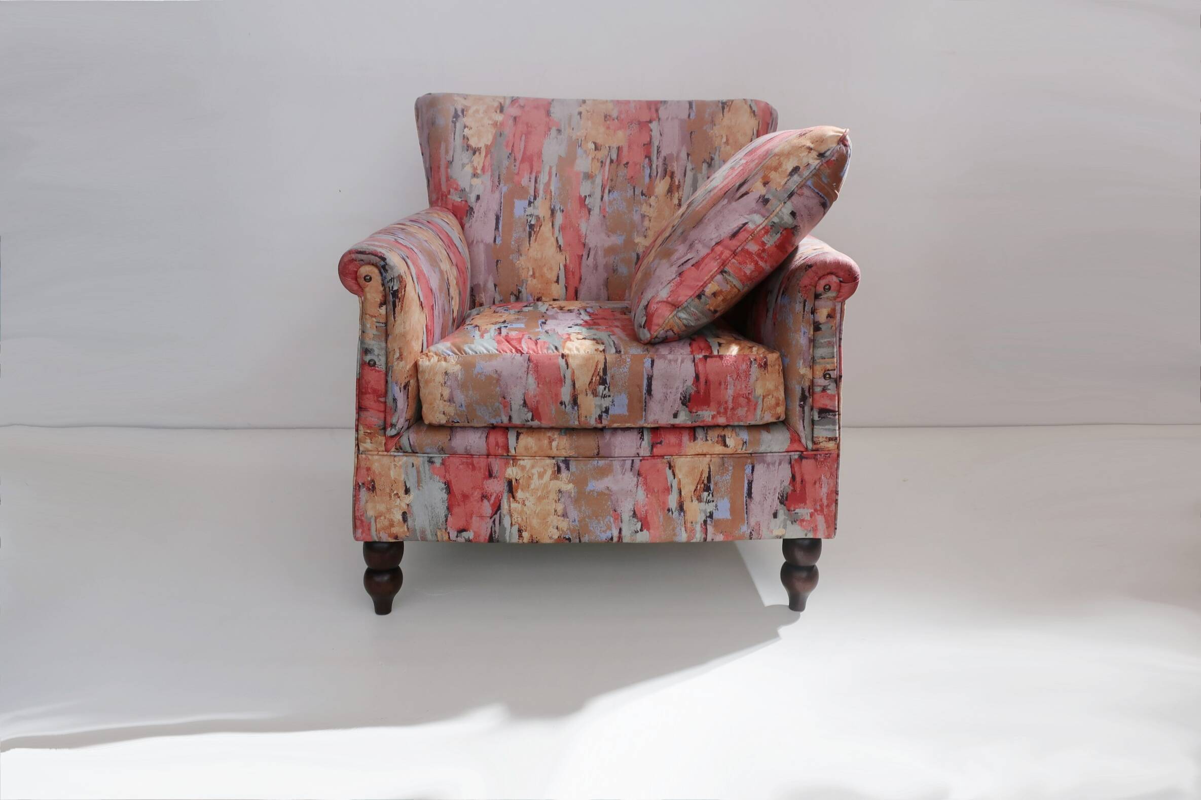 80's fauteuil made with chintz fabric