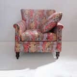Fauteuil des années 80 en tissu chintz