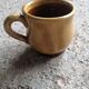 Lot de 7 tasses à café jaunes en grès vintage