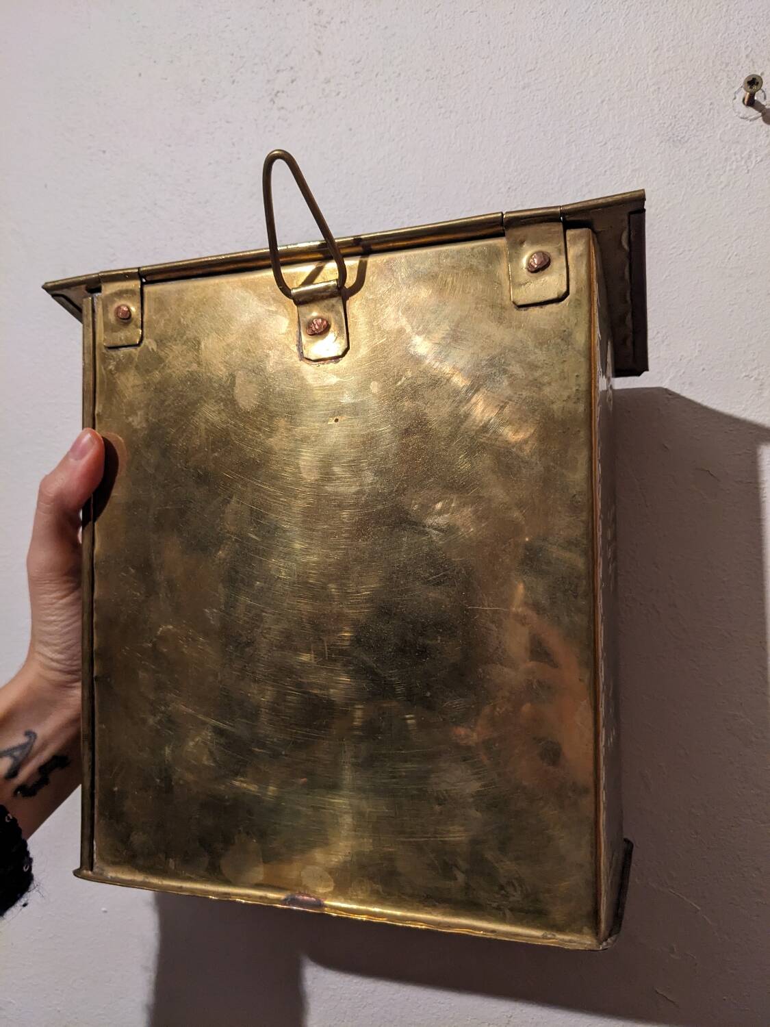 Gold metal mailbox