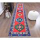 Vintage Turkish Oushak Handmade Wool Cotton Red Runner Rug 77x420