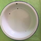 Set de 4 plats tole émaillée blanc