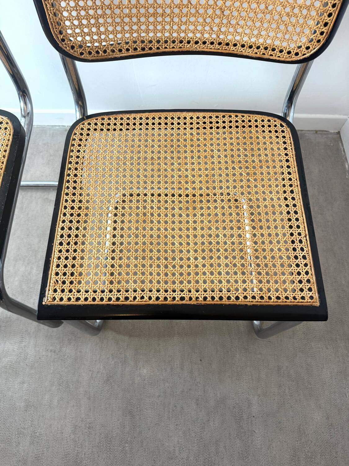 Paire de chaises Cesca B32 Marcel Breuer Made in Italy