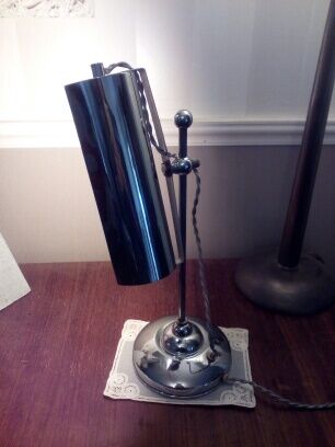 Art deco chrome metal desk lamp 30