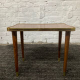 Vintage side table in Formica and teak 70s
