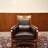 Classic Art Deco Armchair Black High