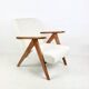 Vintage Ivory White Boucle Model B-310 Armchair, 1970s