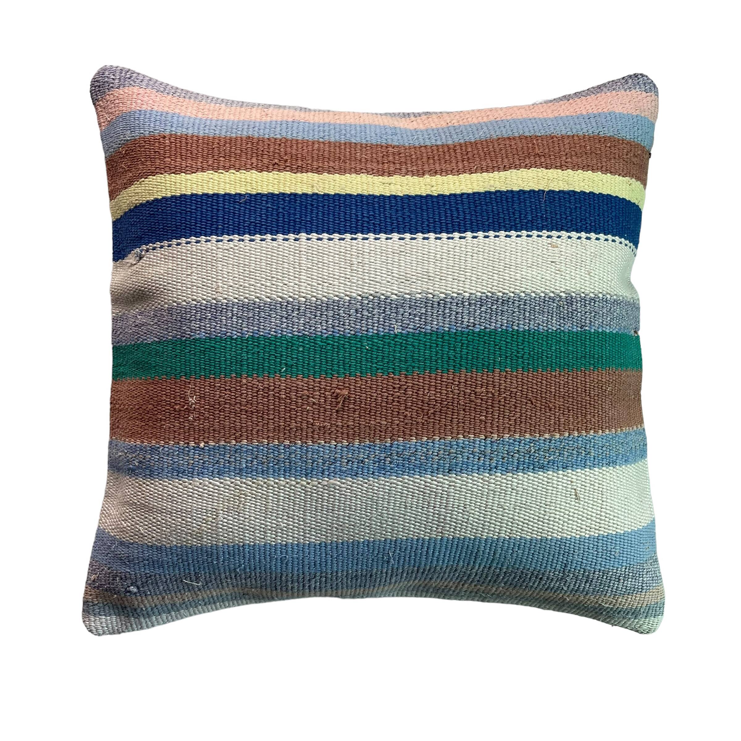 VINTAGE TURKISH KILIM CUSHION COVER , 45 X 45 CM