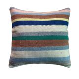 VINTAGE TURKISH KILIM CUSHION COVER , 45 X 45 CM
