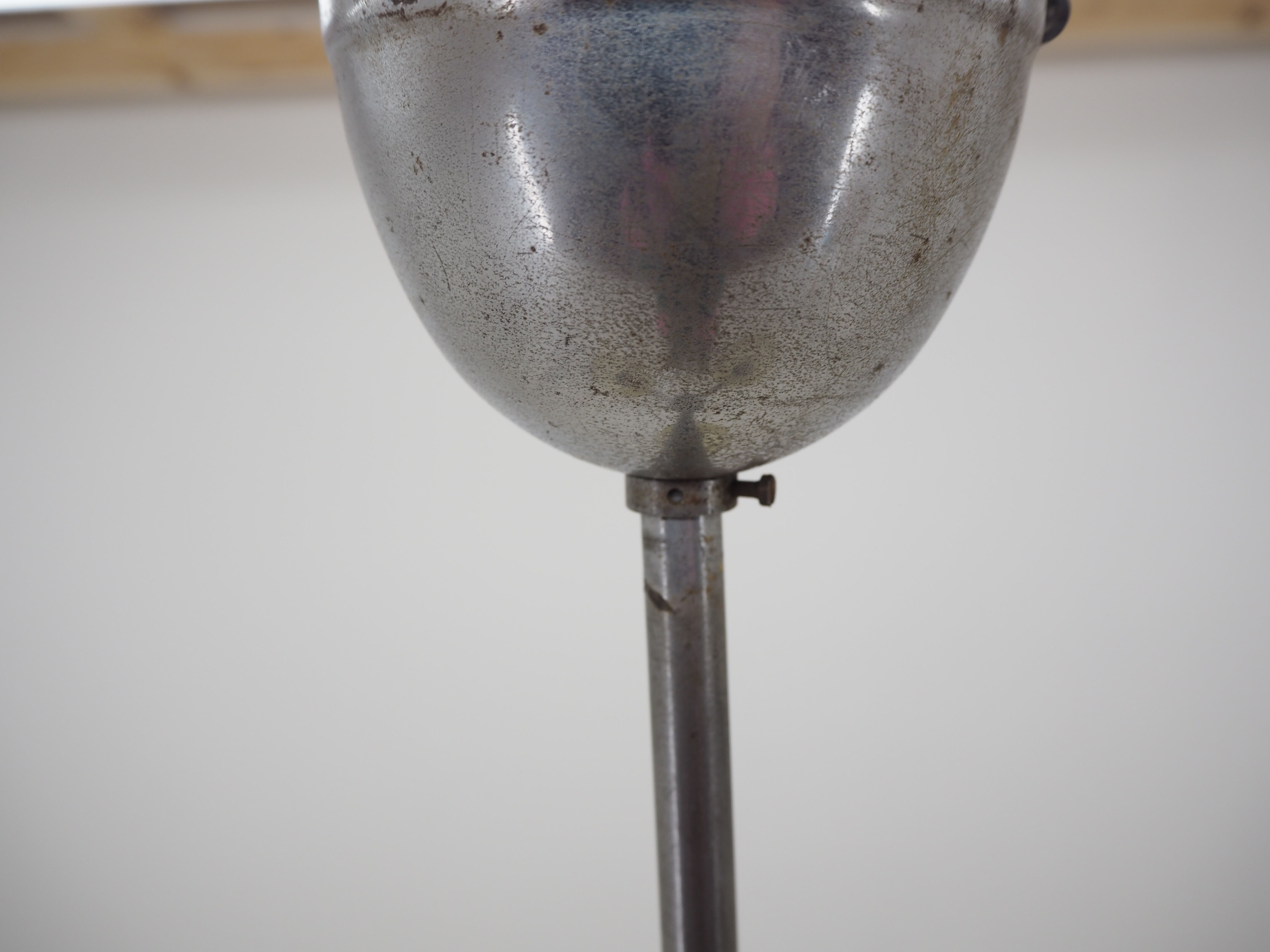 Midcentury Chrome and Glass Chandelier, Czechoslovakia 1960s