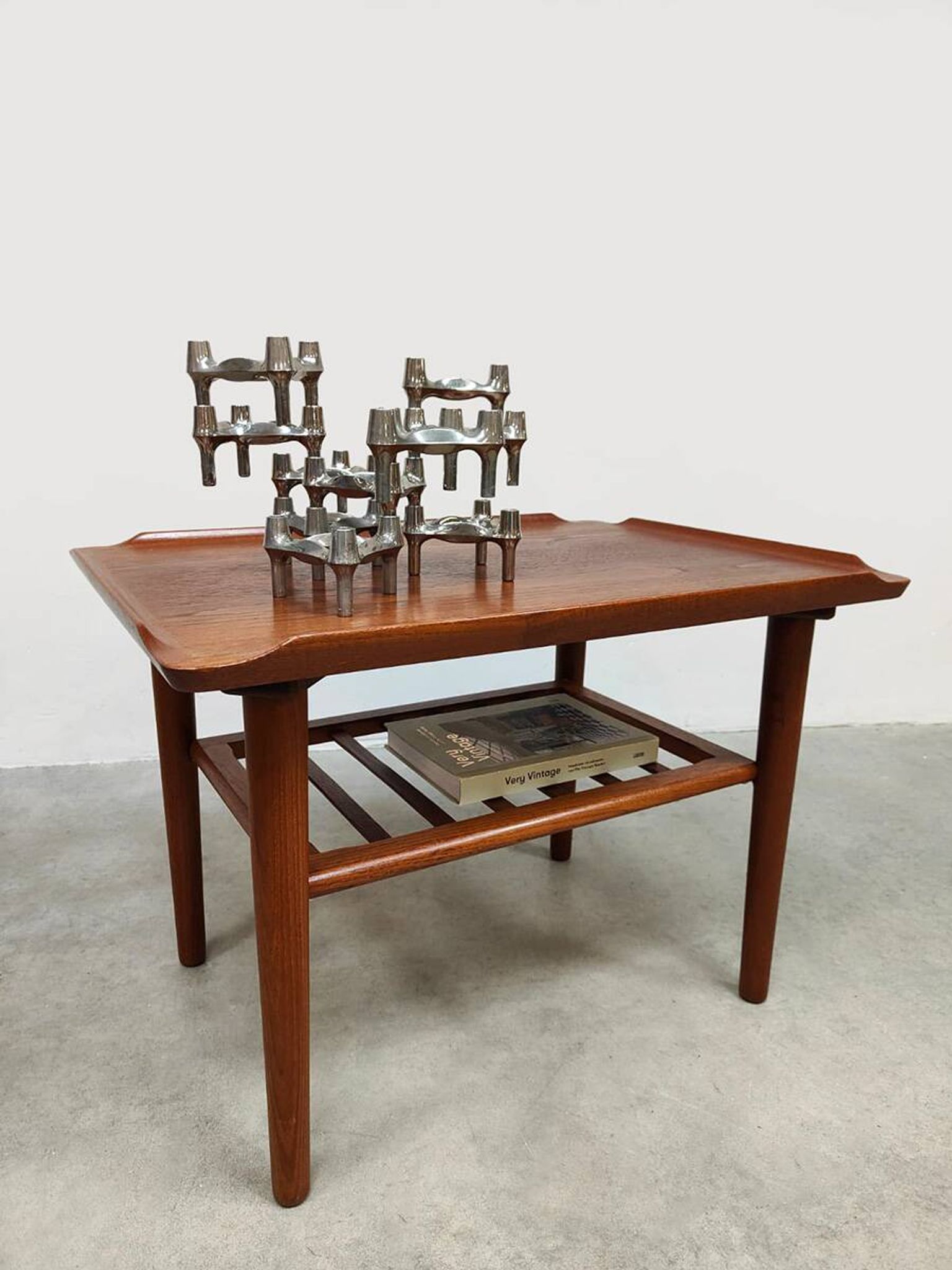 Vintage Scandinavian teak coffee table side table Holger Georg Jensen Kubus
