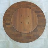 Large round platter turning - design Danish teak 70s