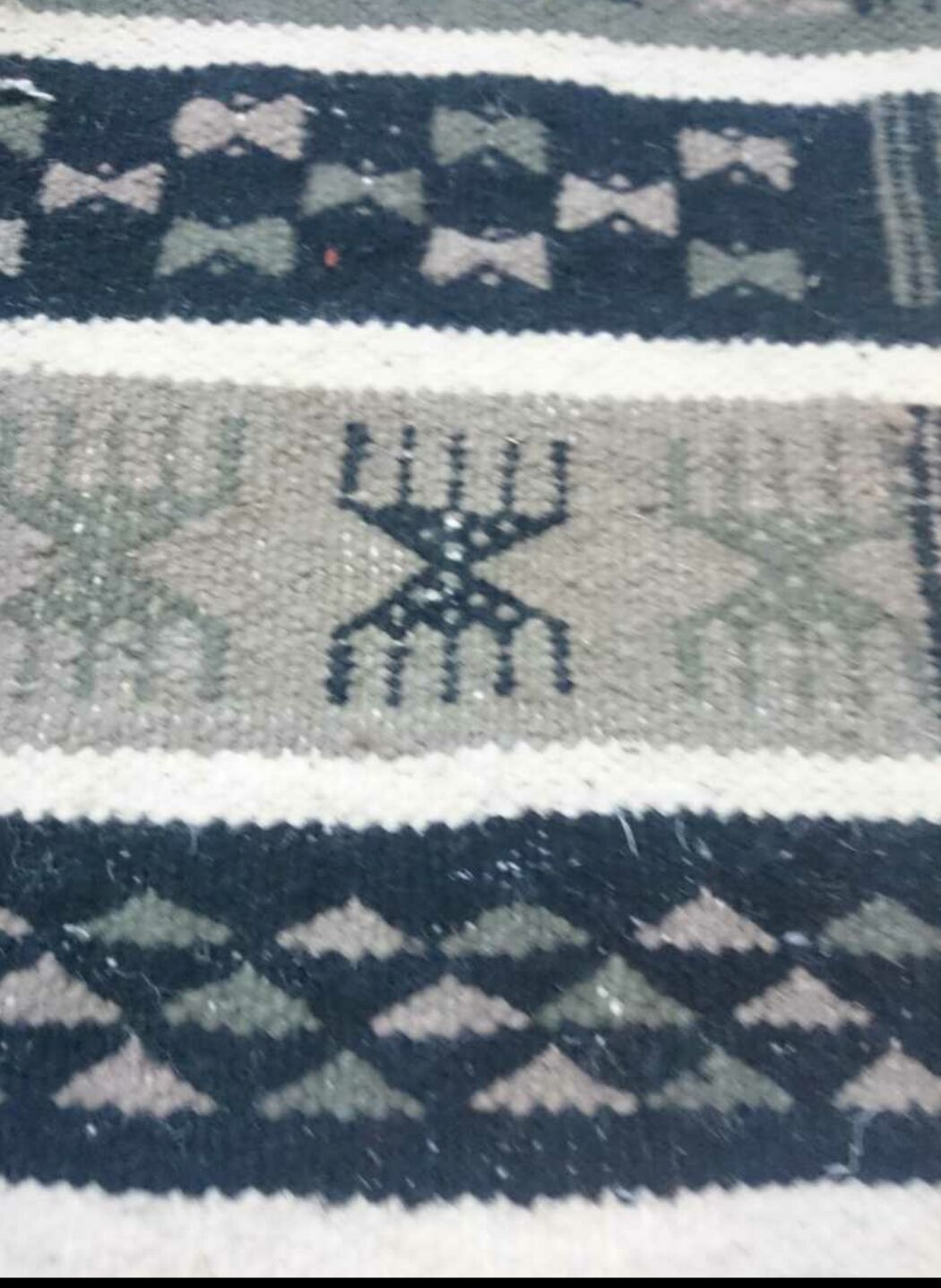 Berber carpet grey white and black 149 x 76 cm