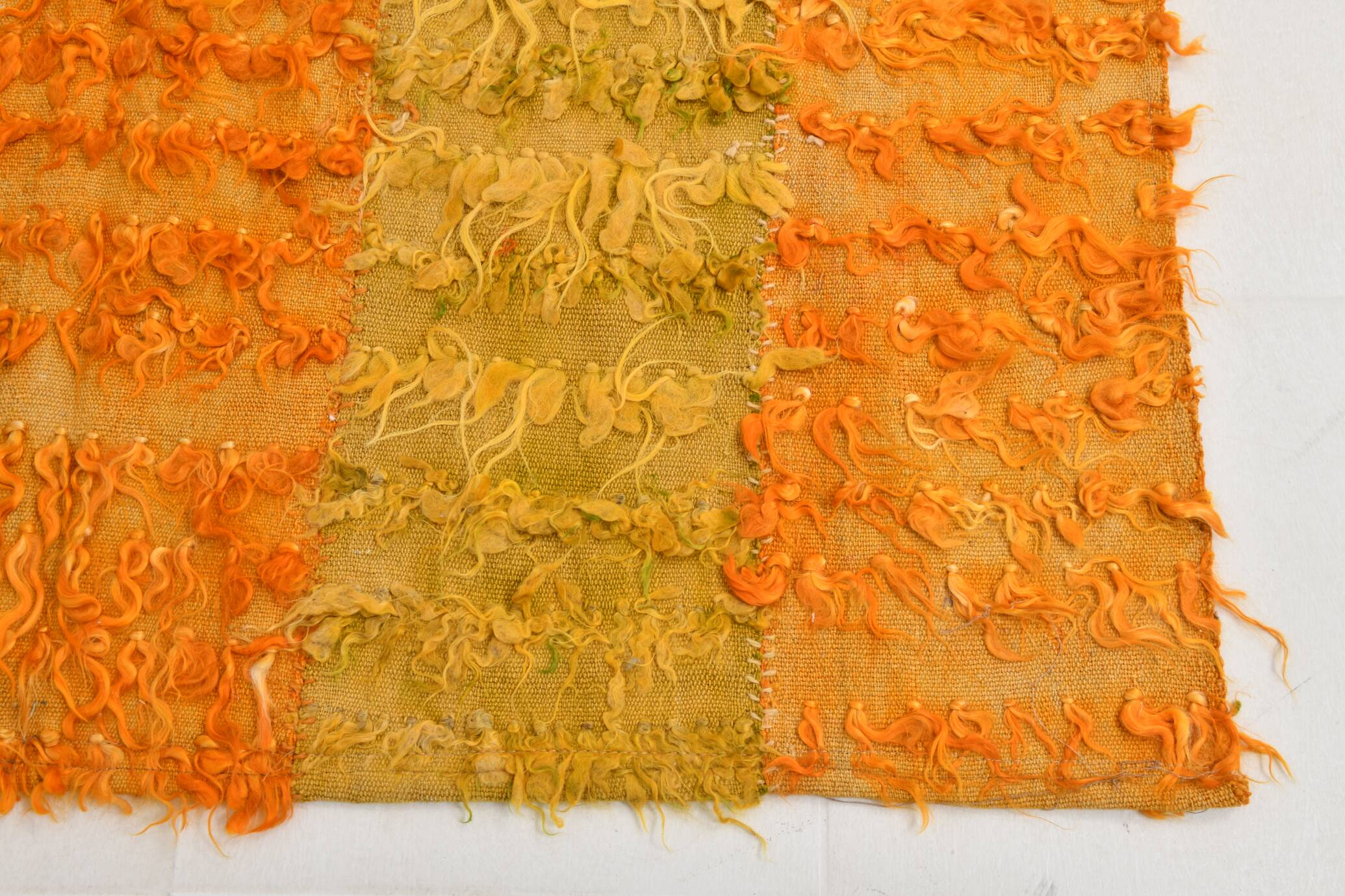 5x7 Yellow & Orange Moroccan Wool Kilim Rug, 146x210Cm