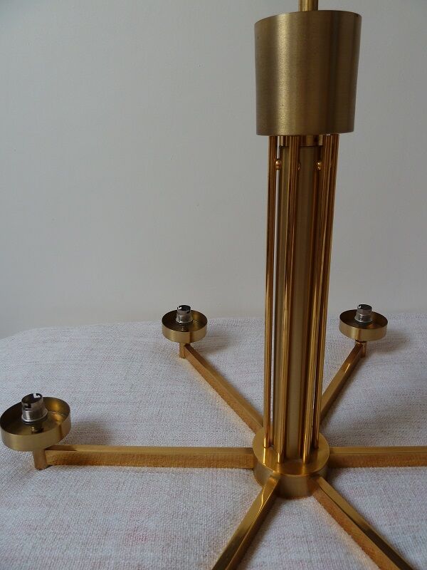 Lustre 6 branches laiton et verre