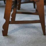 8 rustic oak chairs combining modern lines and Breton craftsmanship by a student of Joseph Savina 1950s