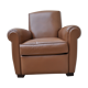Vintage caramel leather club armchair