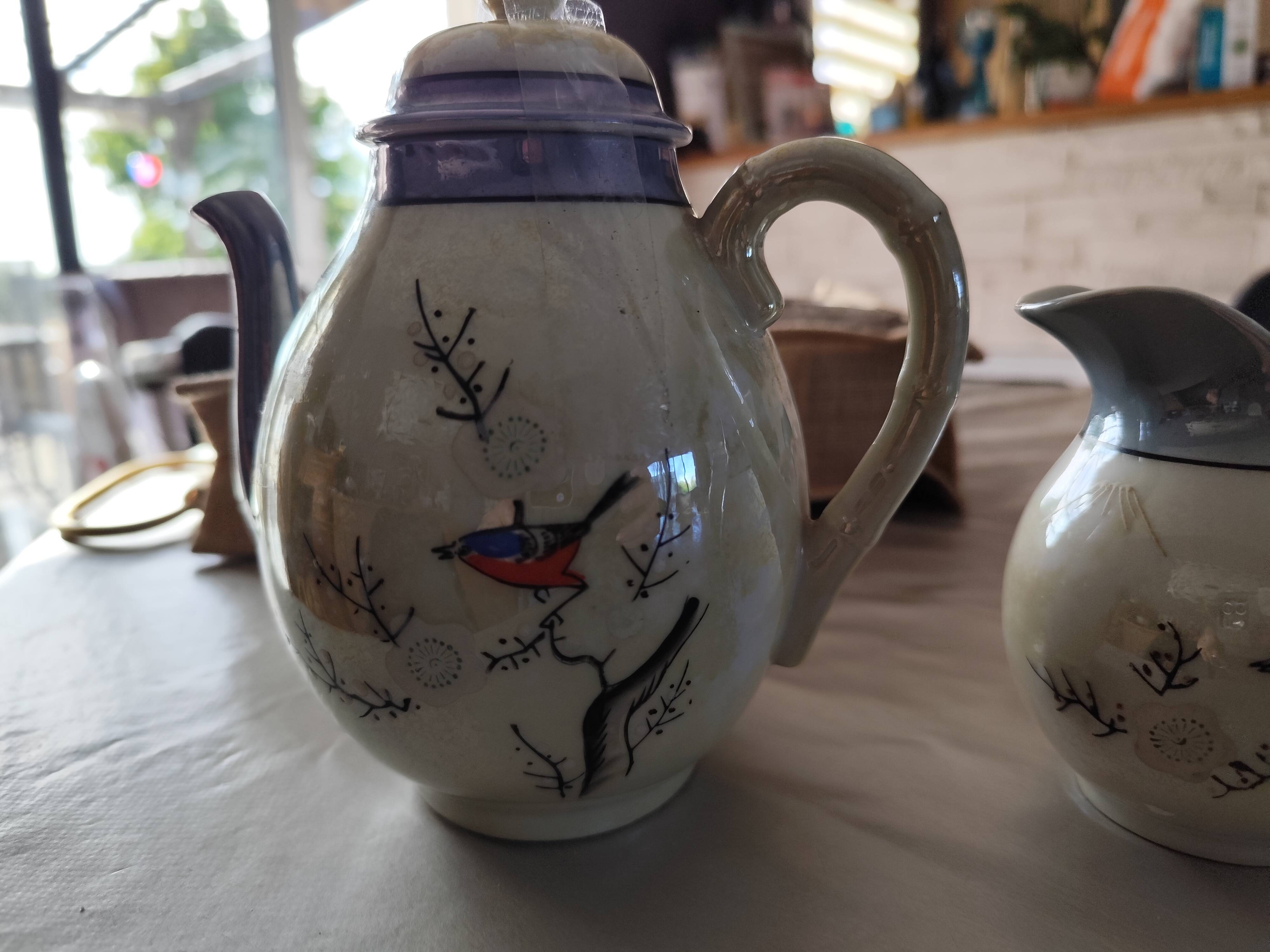 Vintage fine porcelain café/tea service from Japan - Bird decoration