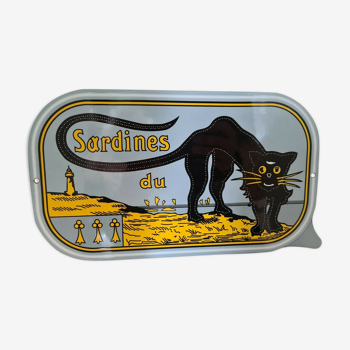 Plaque émaillée "les sardines du chat noir "